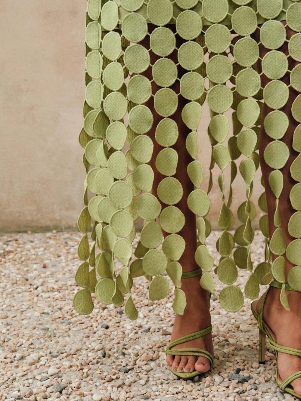 Green Elegant Women's Multi-Layer Hoop Sleeveless Dress - Picture 7 of 7